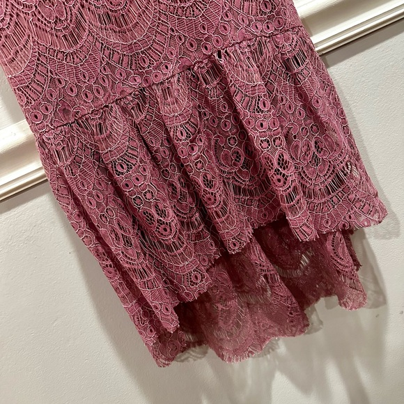 Aqua Women's Pink Lace Sleeveless V-Neck Party Cocktail Midi Dress - Picture 5 of 10